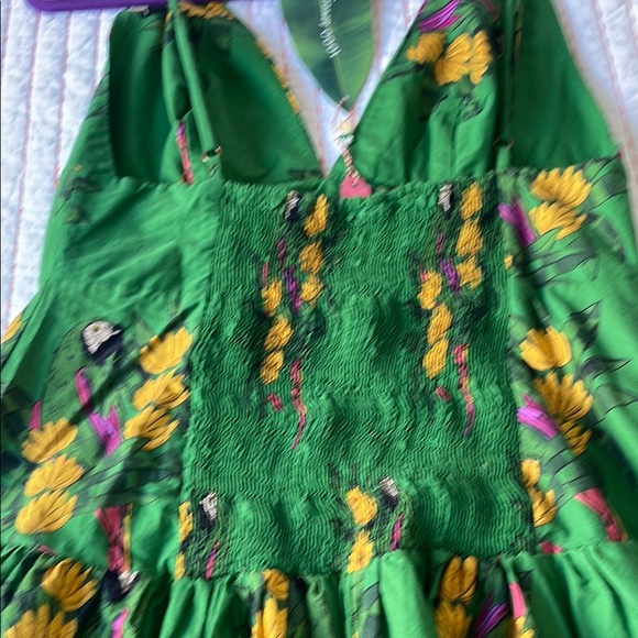 Farm RIO Floral Maracanã Green Dress S XL 100% cotton new - Picture 13 of 15